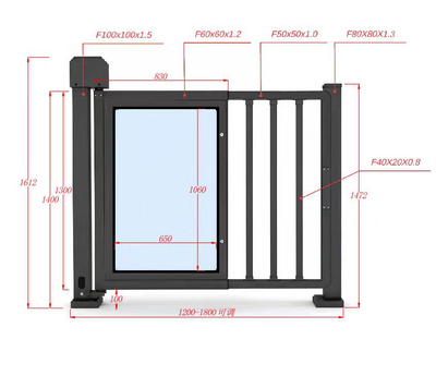 镀锌烤漆玻璃门